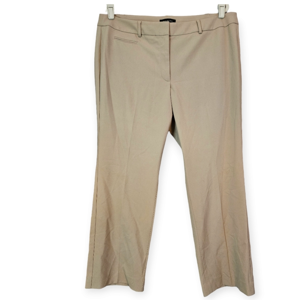 NWT Talbots tan khaki trousers work pants Womens 16 Petite
